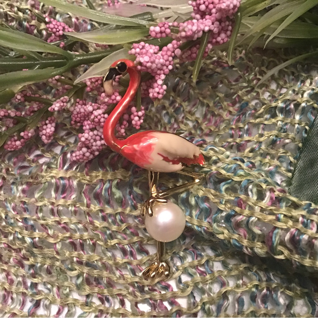 279 Flamingo Brooch